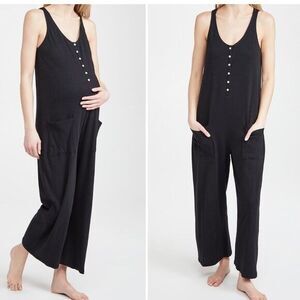 Hatch The 24/7 Feeding Jumpsuit Small 1 Black Sleeveless Button Front Maternity